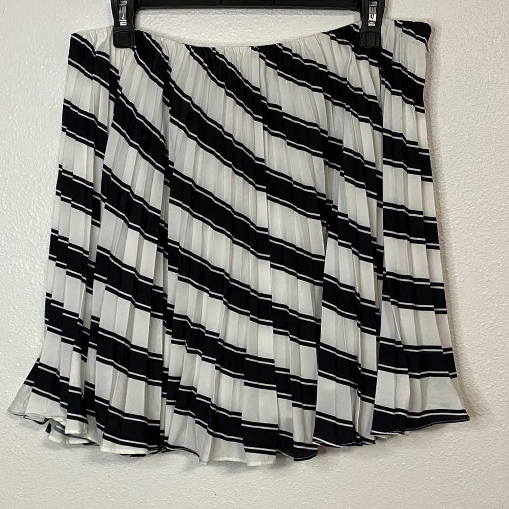 Anthropologie Black and White Striped A-Line Skirt Size 14 - Picture 5 of 13